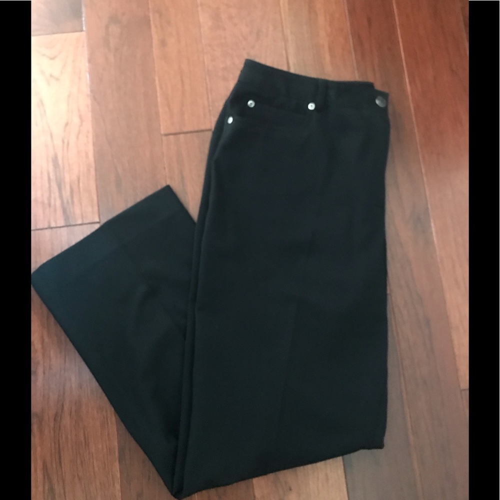 Rafaella Trouser Pant Black Classic Fit No Iron Casual Dressy Work Stretch 14P
